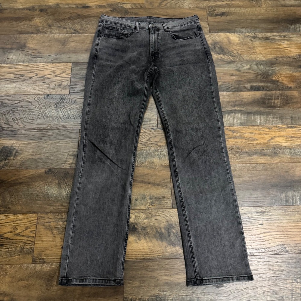 Levi's 514 Men's 34x34 Gray Straight Leg Stretch Jeans Dark Wash